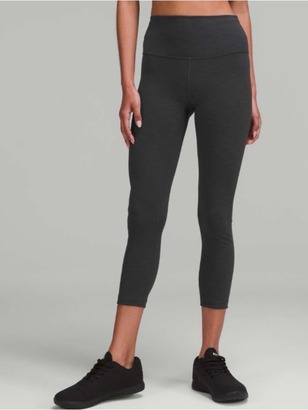 Lululemon Wunder Train High Rise Crop 23” Heathered Graphite Grey Size 6
